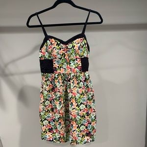 Floral Dress with Black Patches